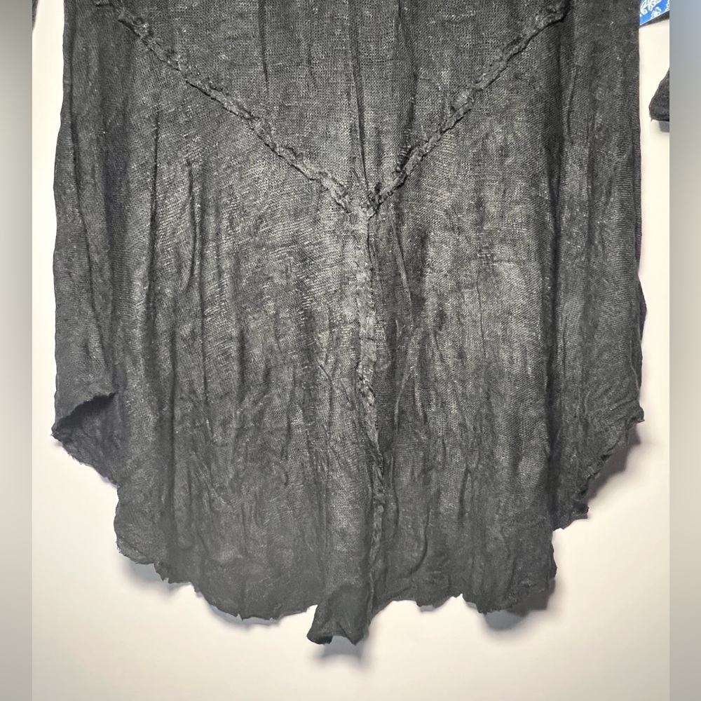 FREE PEOPLE INTIMATELY BLACK GRAY 3/4 SLEEVE WEEKEND LAYERING TOP Sz Small NWT - Picture 4 of 12